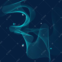 抽象设计蓝色科技曲线元素素材免费下载 千库网助力材料科技视觉表达